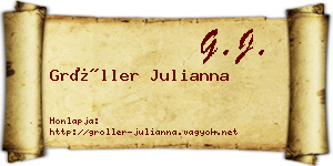 Gröller Julianna névjegykártya