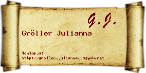 Gröller Julianna névjegykártya